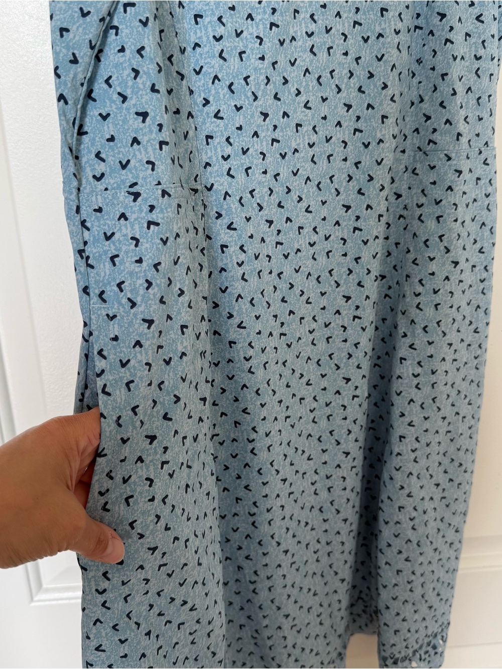 Toad&Co Light Blue Sleeveless Printed Midi Dress with pockets - Picture 5 of 9